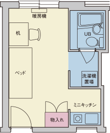 ワンルームタイプ間取図